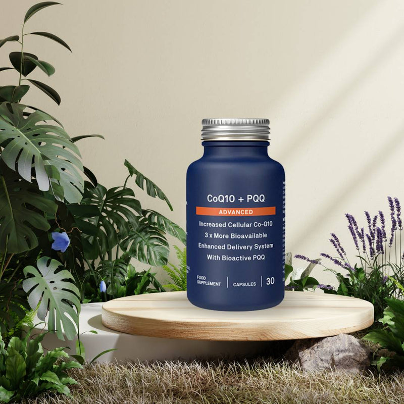Natroceutics CoQ10 + PQQ lifestyle image, natural setting highlighting antioxidant and bioavailability benefits