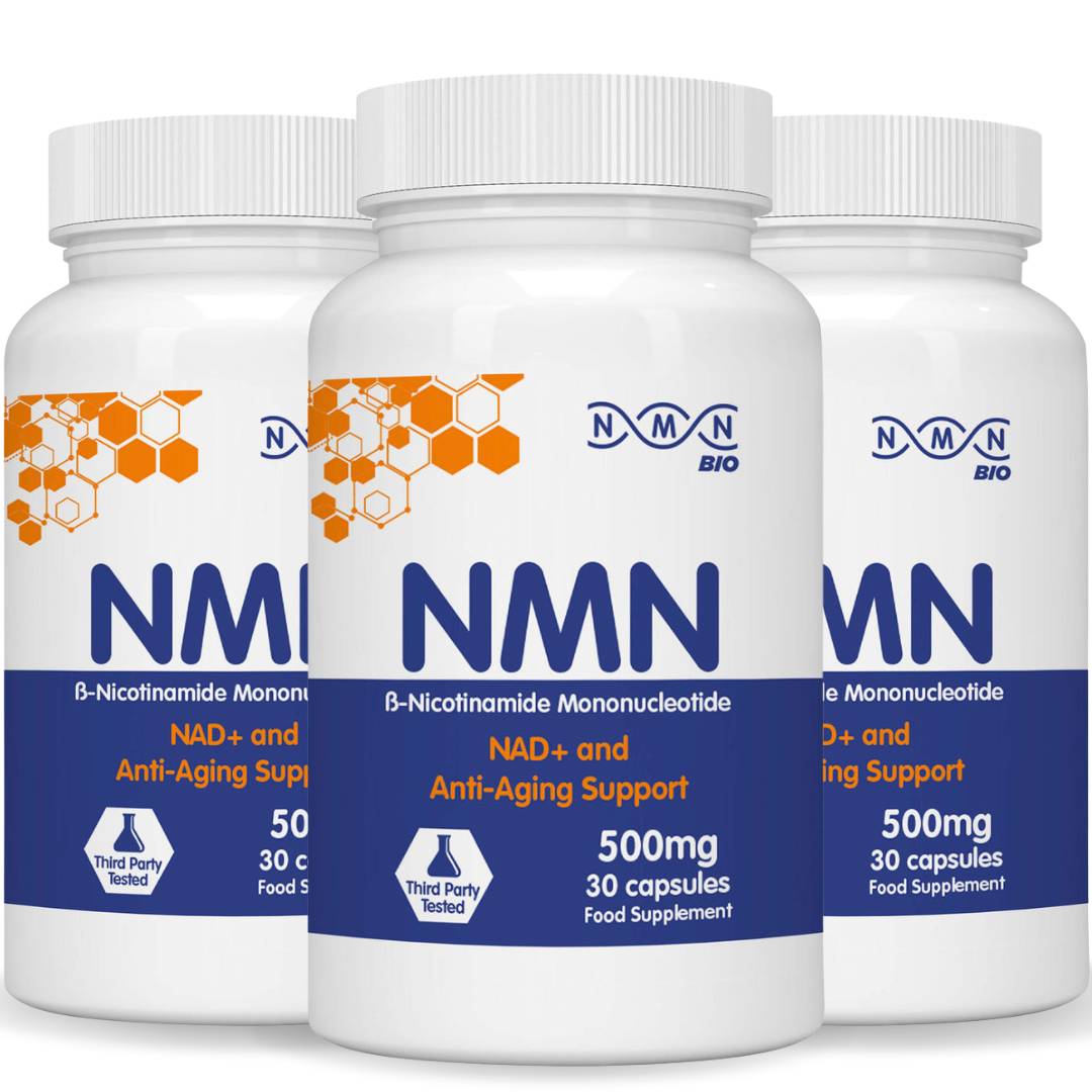NMNBio NMN 3-pack, 500mg 30 capsules each for NAD+ support, cellular energy, and healthy aging