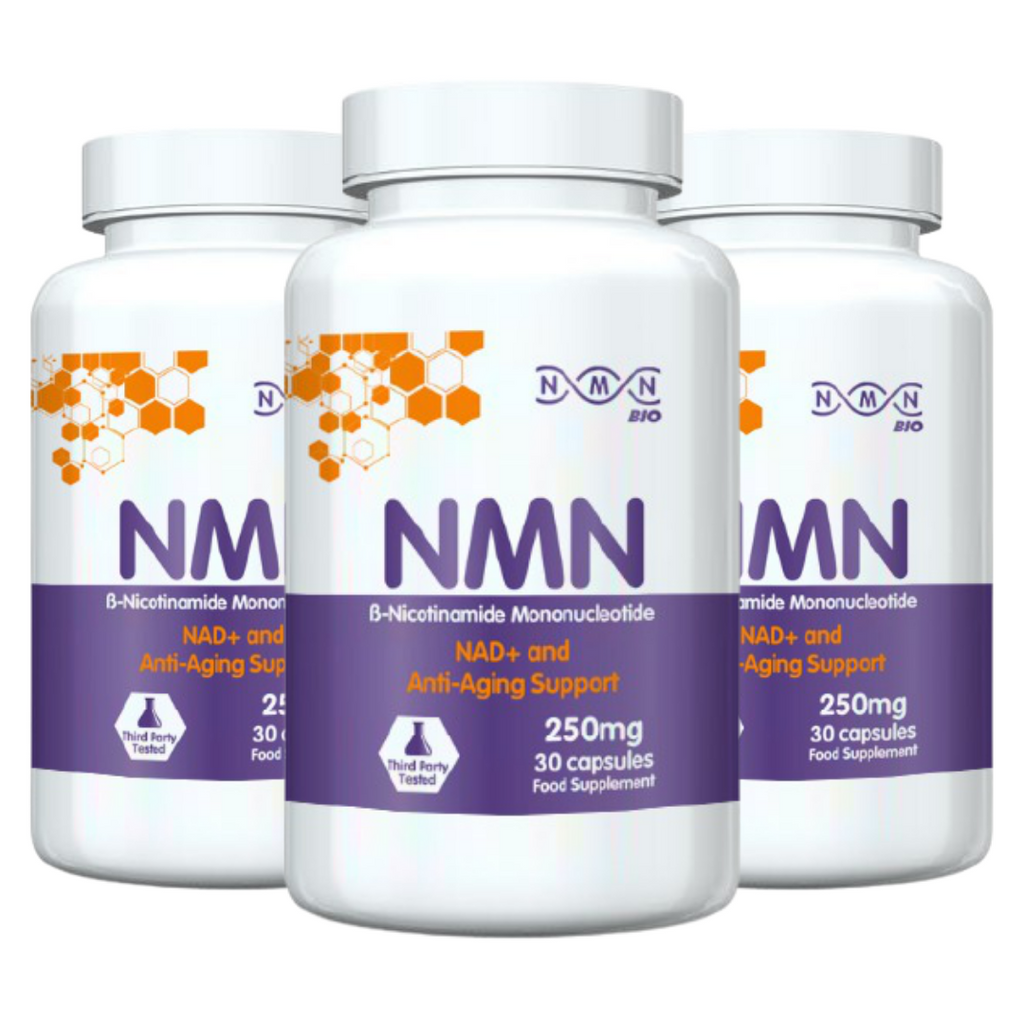 3  Bottles | NMN (beta Nicotinamide Mononucleotide) 250mg Capsules | 30 Capsules