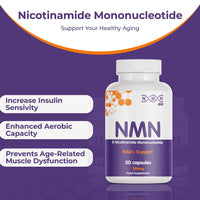 NMN Bio Nicotinamide Mononucleotide 250mg 30 capsules bottle for insulin sensitivity and aerobic capacity