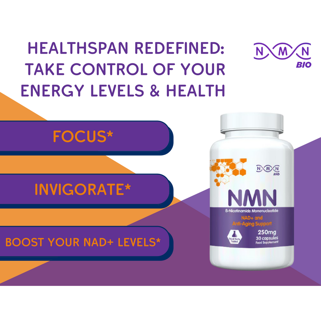 3  Bottles | NMN (beta Nicotinamide Mononucleotide) 250mg Capsules | 30 Capsules