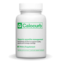 Calocurb Amarasate supplement bottle for appetite control, weight management, and metabolic support