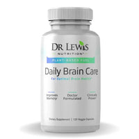 Daily Brain Care capsules by Dr. Lewis for cognitive support, memory, and mental clarity
