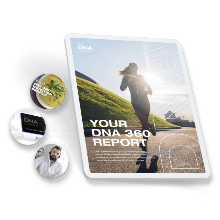 DNA 360 Report by The DNA Company, a genetic health analysis service with 38 reports and personalized consultation