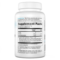 Supplement facts and ingredients for Dr. Lewis Daily Brain Care capsules, showing plant-based formula to support memory, cognitive clarity, and mental focus