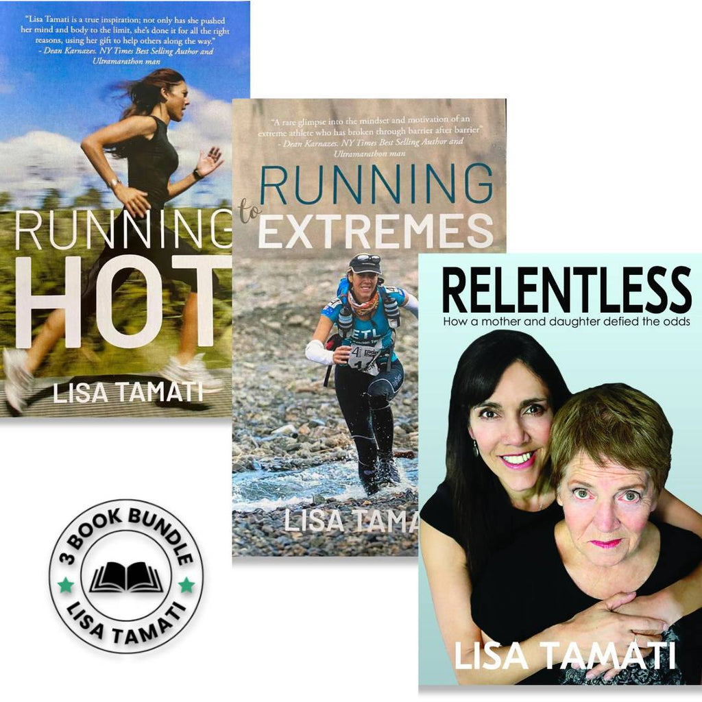 3 Book bundle featuring Running Hot, Running to Extremes, and Relentless by Lisa Tamati—three inspiring memoirs of endurance, adventure, and resilience