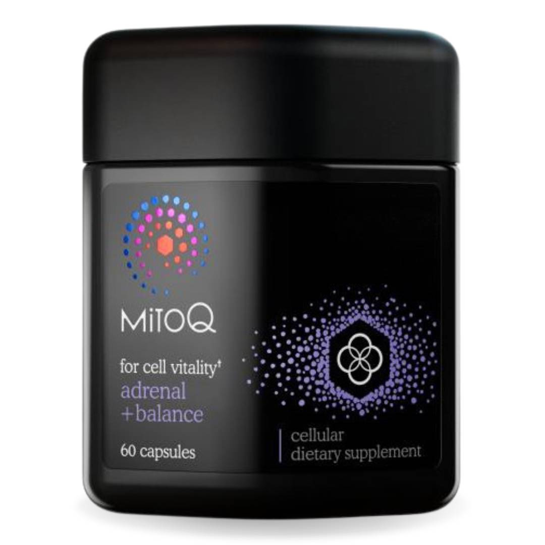 MitoQ Adrenal + Balance supplement for adrenal health, stress resilience, energy, and hormonal balance