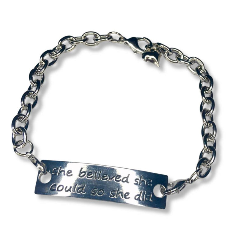 Lisa Tamati Motivational Bracelet – engraved silver jewelry with inspiring words for resilience and determination