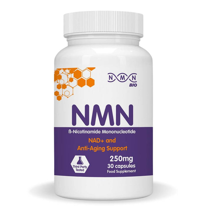 NMNBio NMN Supplement, 250mg 30 capsules to support longevity, cellular energy, and healthy aging