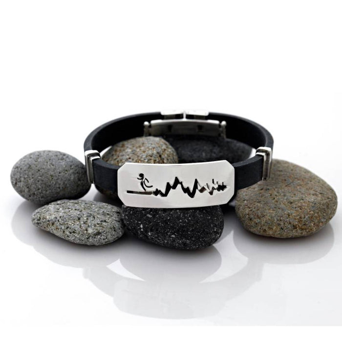Lisa Tamati Runner’s Heartbeat Bracelet – silver jewelry featuring a heartbeat design for runners and athletes