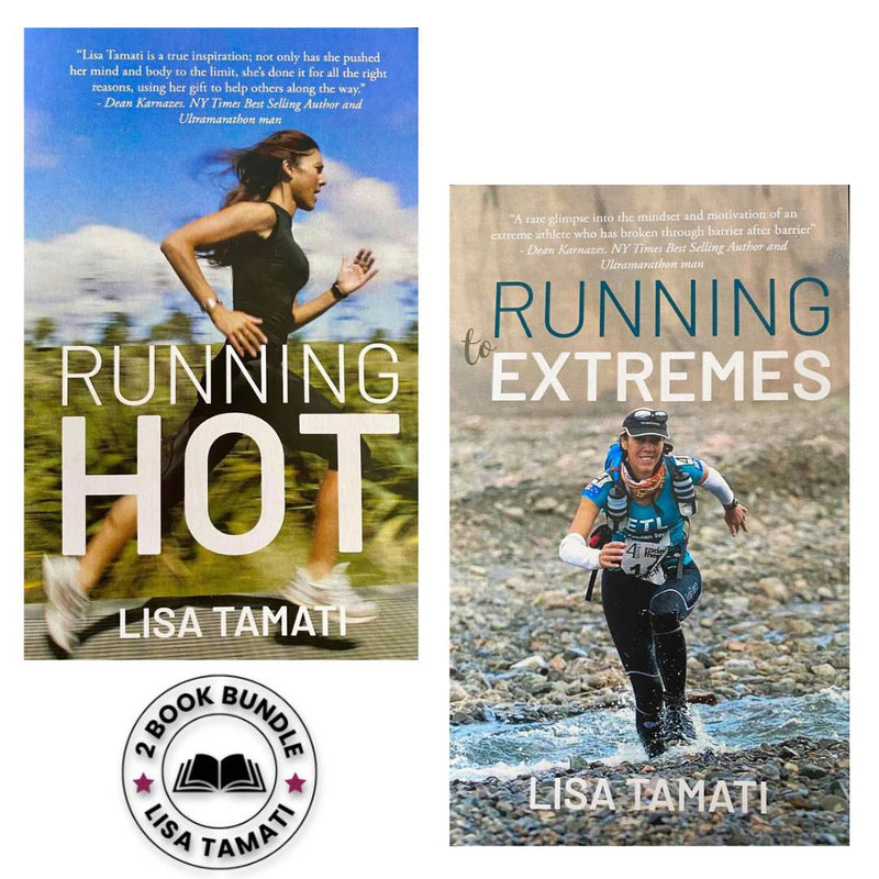 Book bundle featuring Running Hot and Running to Extremes by Lisa Tamati, two inspiring ultra-endurance memoirs