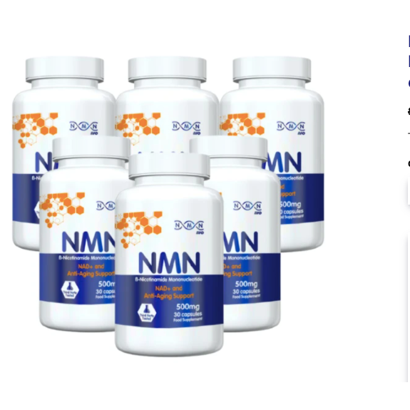 6 Bottles | NMN (beta Nicotinamide Mononucleotide) 500mg | 30 Capsules